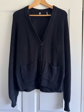 Margaret O'Leary Black V-Neck Button Cardigan